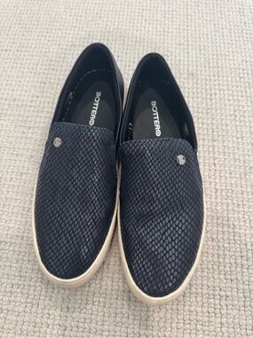 Navy Slip-On Loafers with Textured Upper